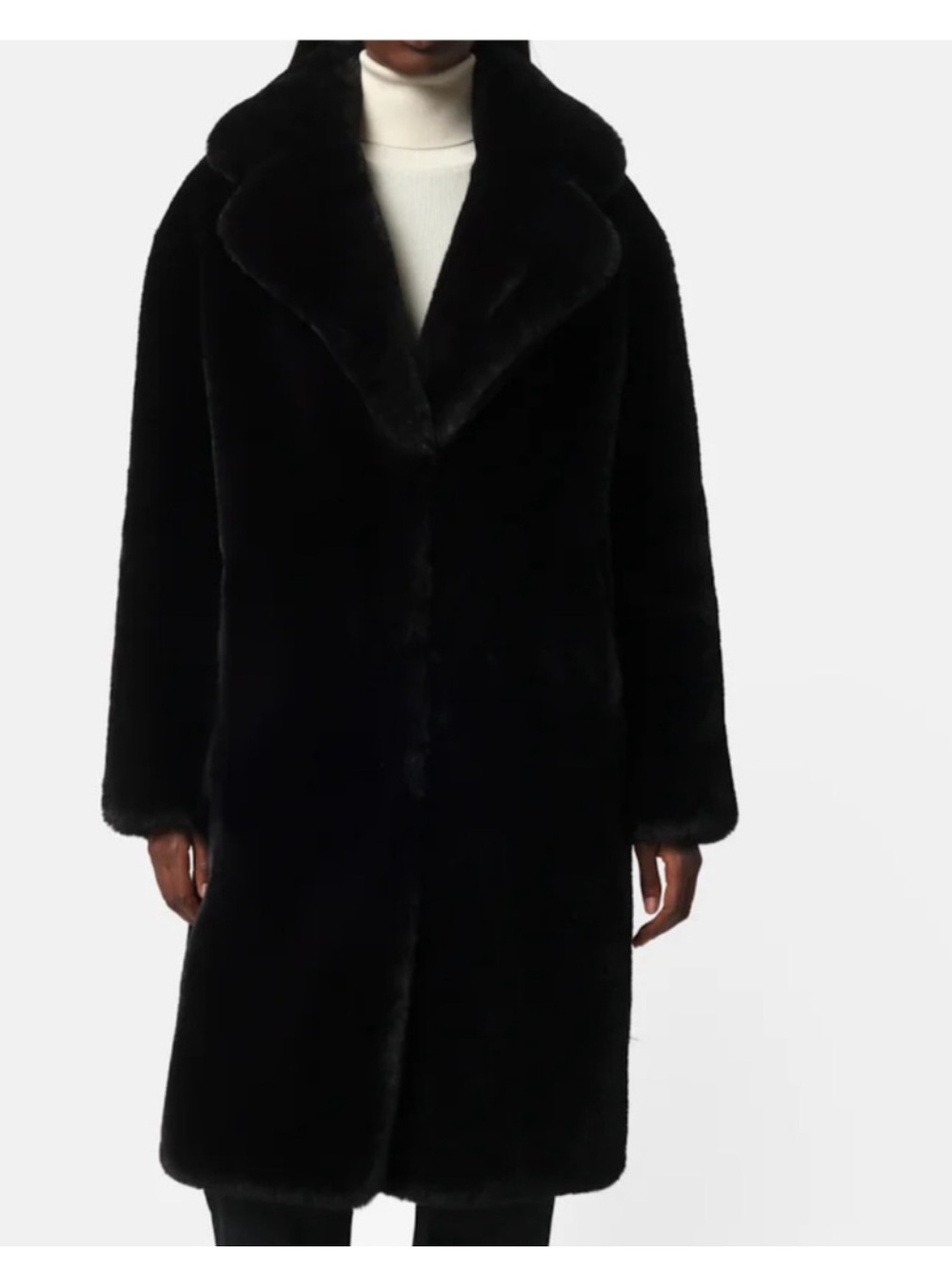 Apparis Noir Black Eloise Faux Fur Coat Teddy Women's Small NWT